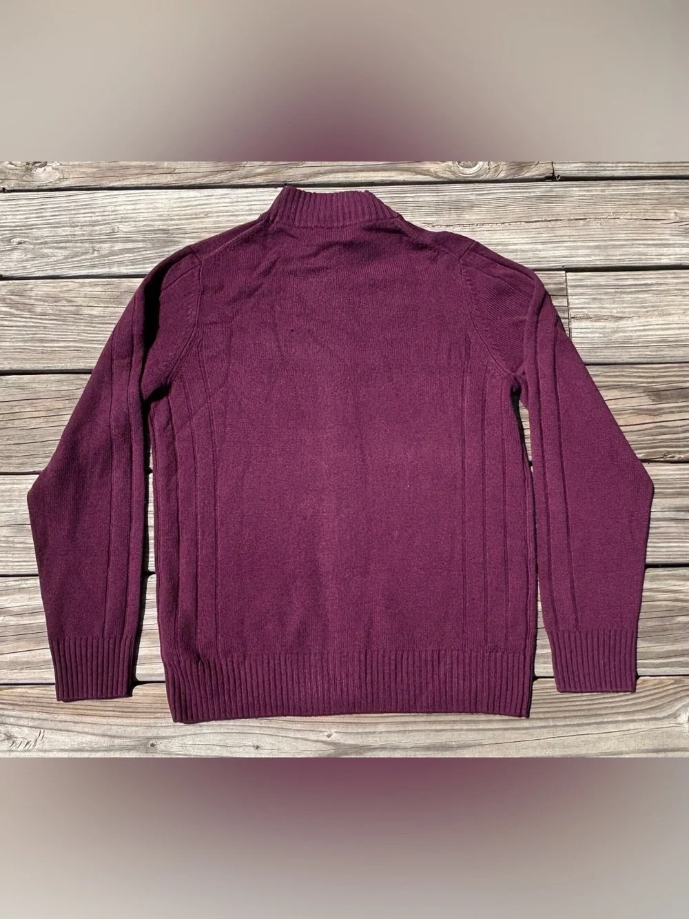 Pure Collection Cardigan Sweater Mens Medium Maroon Wool Cashmere Full Zip NWT